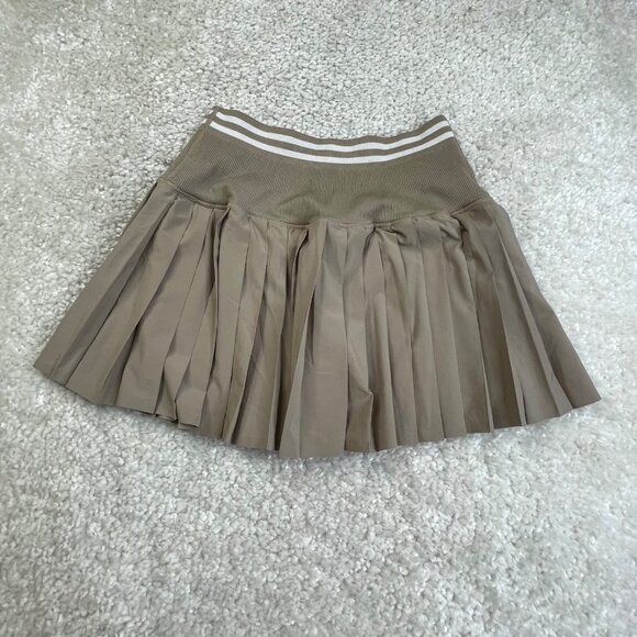Aerie Offline Seamless Pleated Mini Skort Beige - Picture 3 of 9